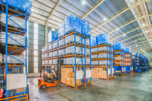 Distributors in a warehouse